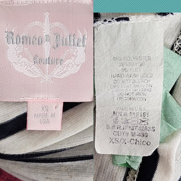 Romeo & Juliet Couture White Striped Ruffle Sleeve Tee - Picture 4 of 4